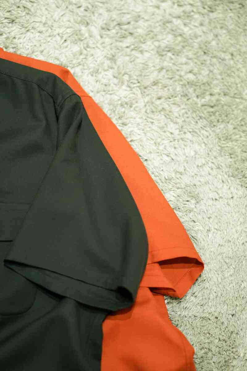 SS -Soft strech Double dobby cloth- FLAT COLLAR SHIRTS 袖部分