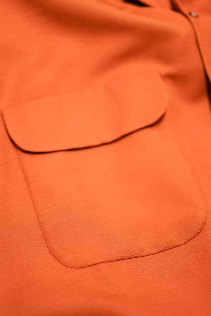 SS -Soft strech Double dobby cloth- FLAT COLLAR SHIRTS フラップポケット