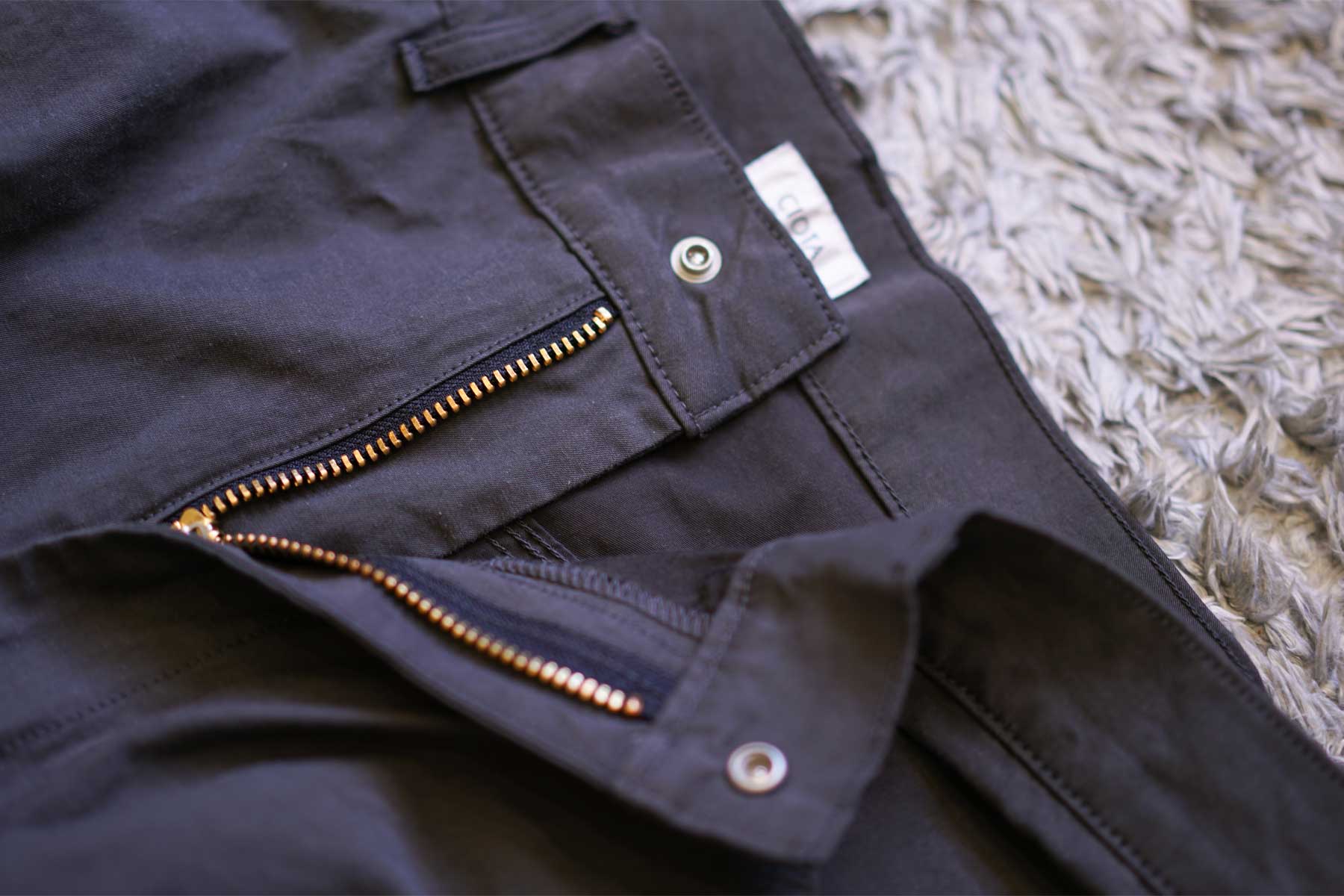 single knee painter pants "cotton / rayon" [CIOTA]パッチボタン