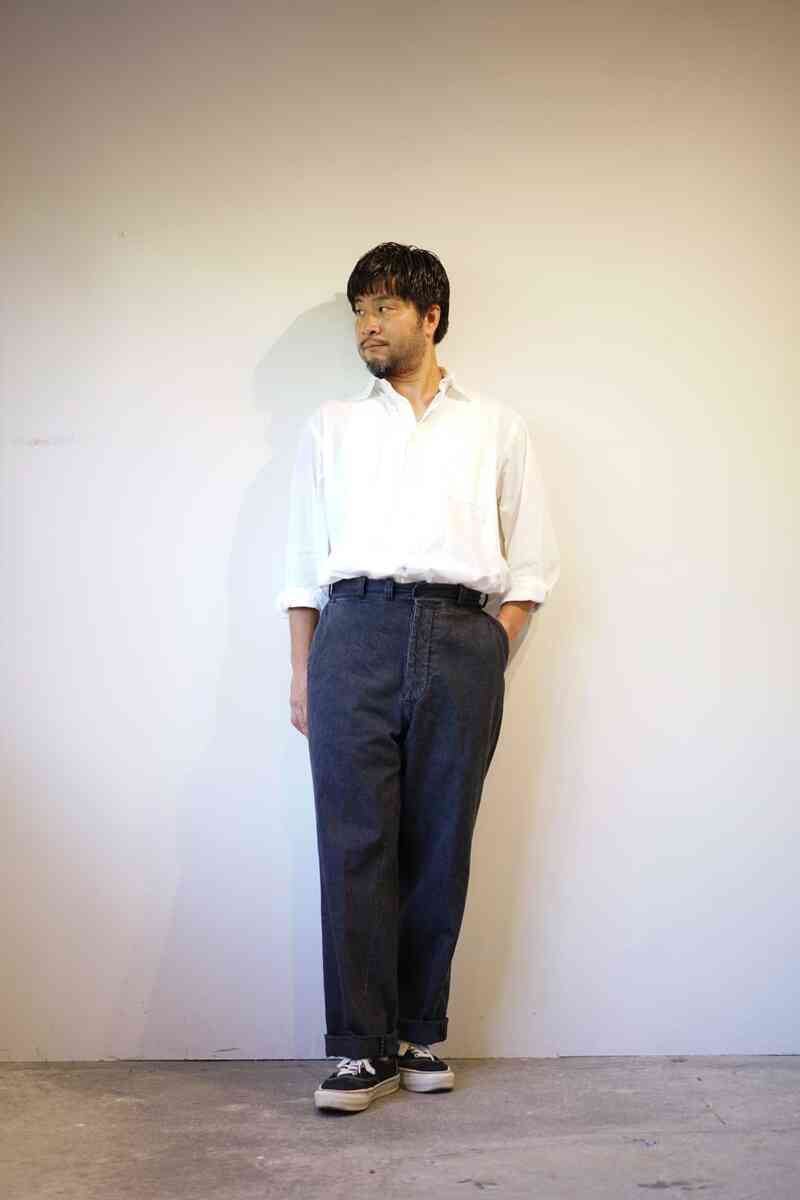 11.5oz denim slacks [CIOTA]medium black スタイリングイメージ