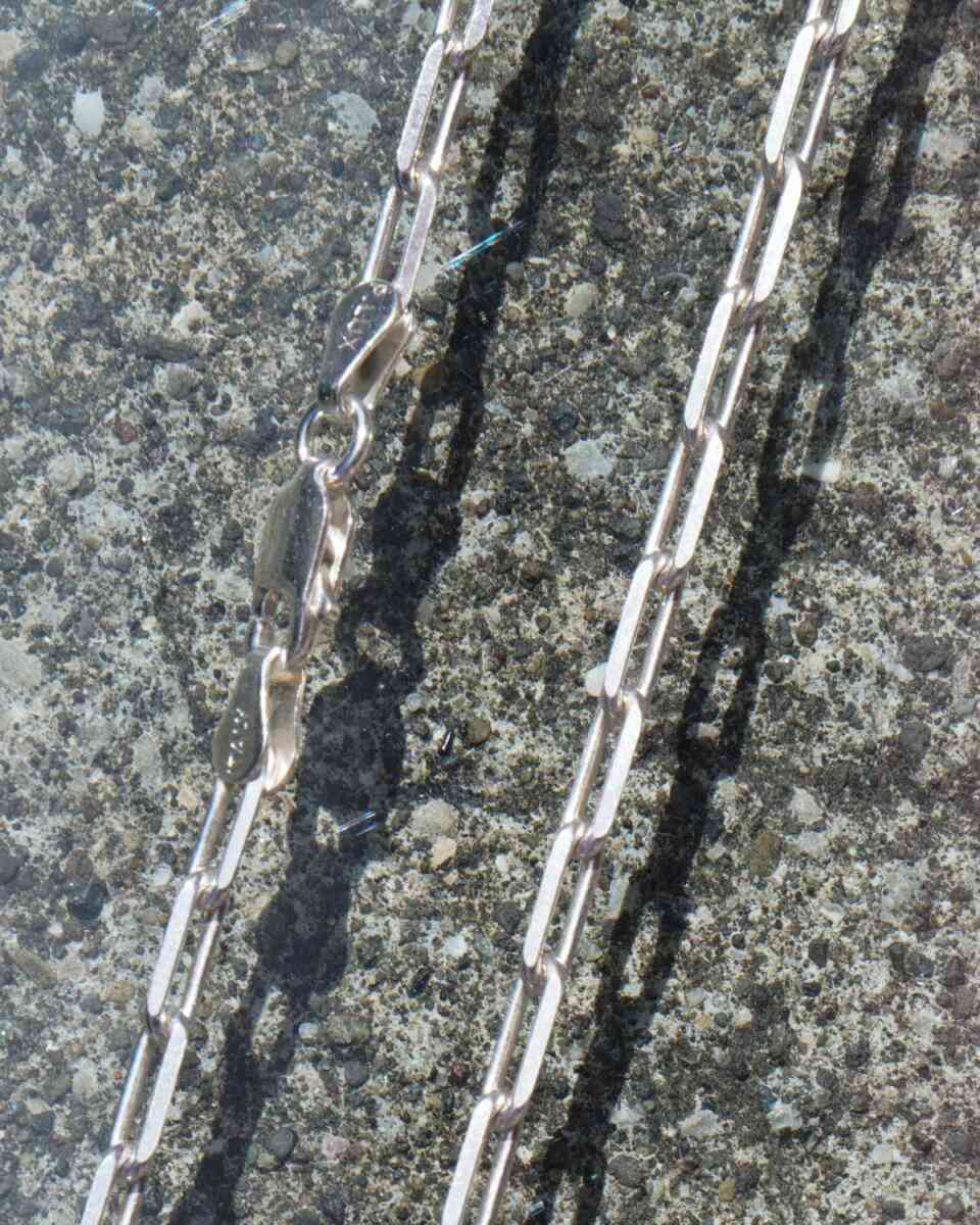 necklace [EURO VINTAGE silver jewelry] made in Italy thin type エンド
