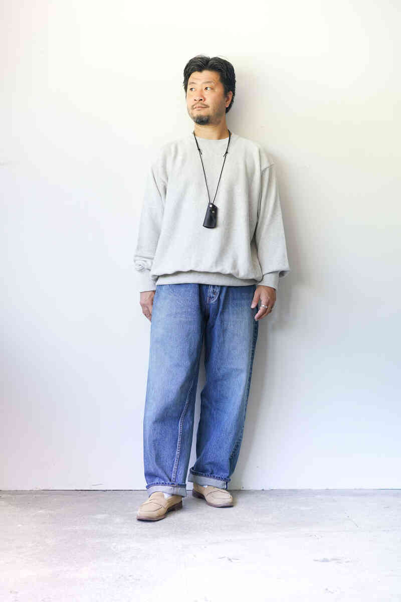 Baggy 5 Pocket Pants New type [CIOTA] 着用イメージ、コットンニット