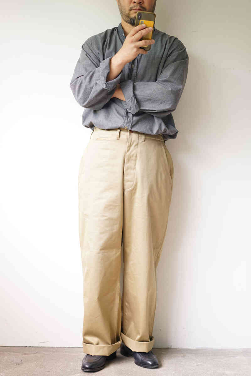 WestPoint Chino Cloth Pants (45khaki) [CIOTA]着用イメージ165cm66kg