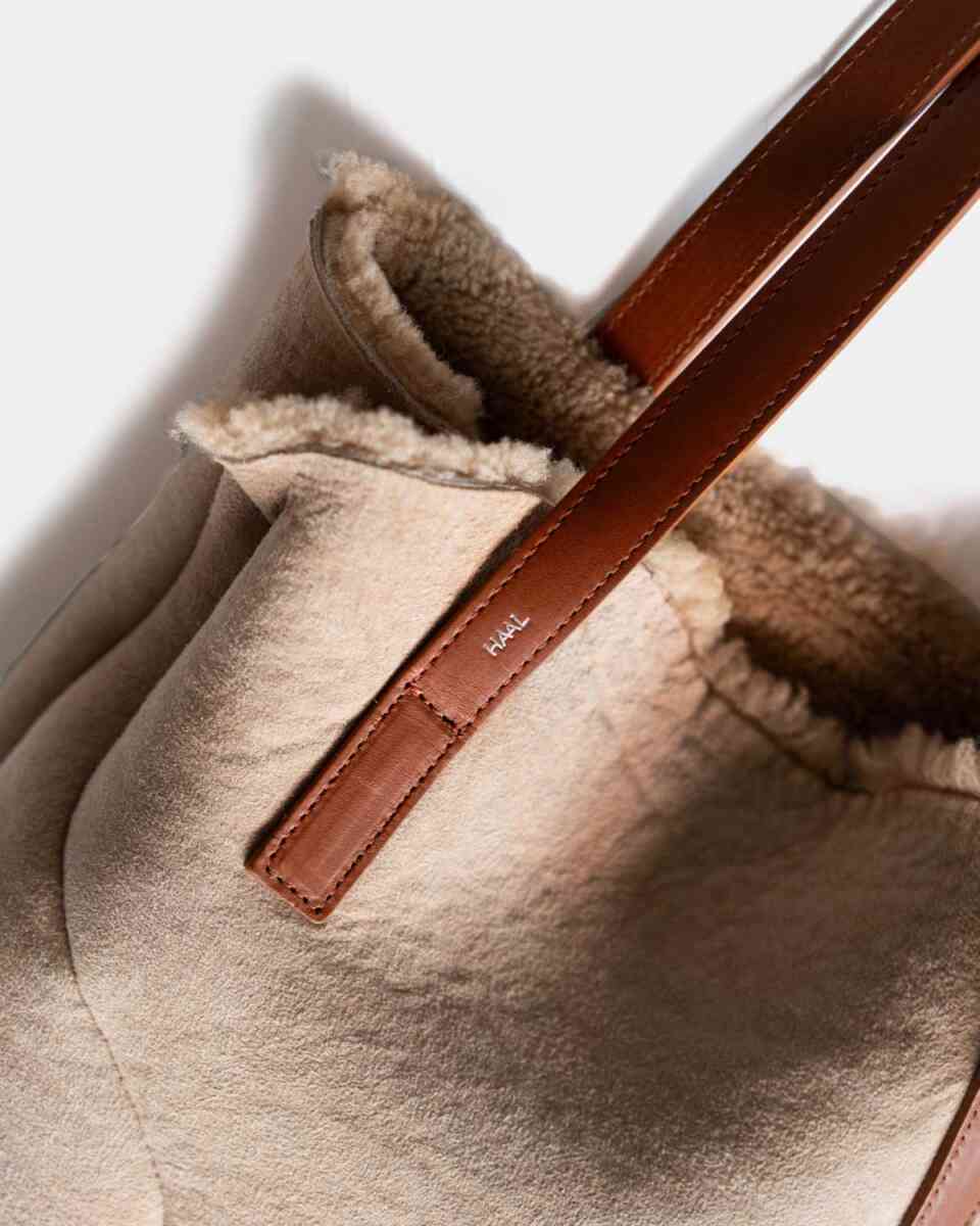 PRIMITIVE TOTE BAG -MOUTON- [HAAL leather goods]ハンドル箔押し