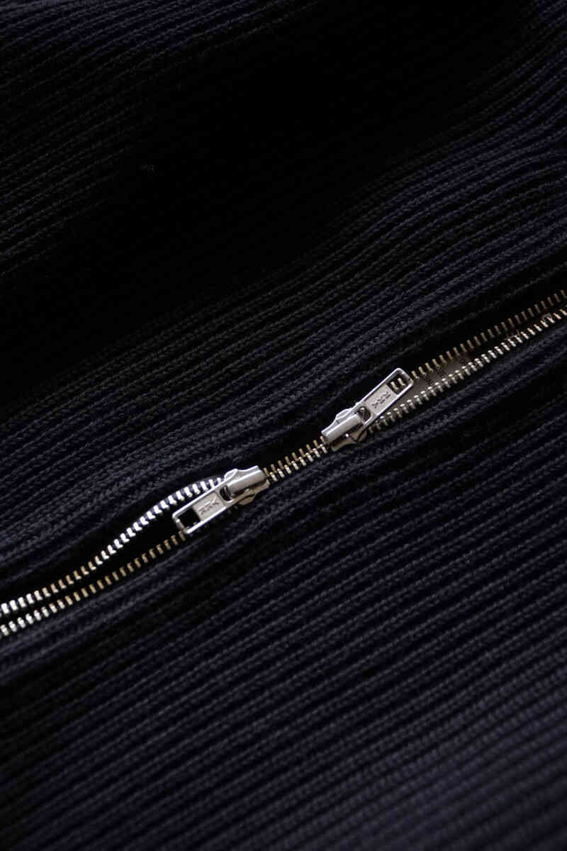 EX FINE WOOL RIB KNIT BLOUSON [Yonetomi]ダブルジッパー