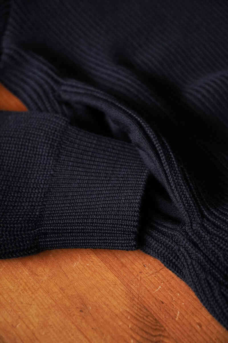 EX FINE WOOL RIB KNIT BLOUSON [Yonetomi]サイドポケット