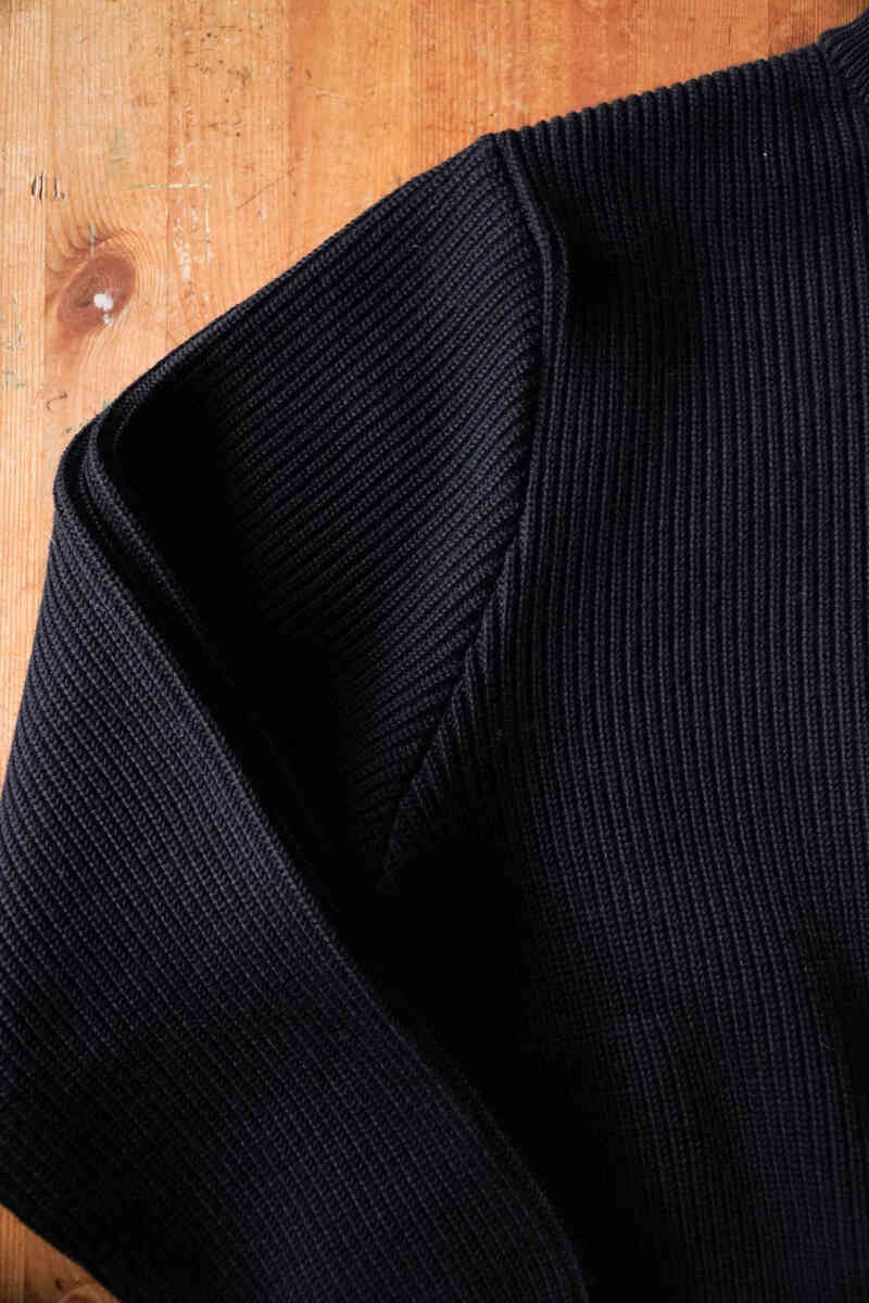 EX FINE WOOL RIB KNIT BLOUSON [Yonetomi]アームホール