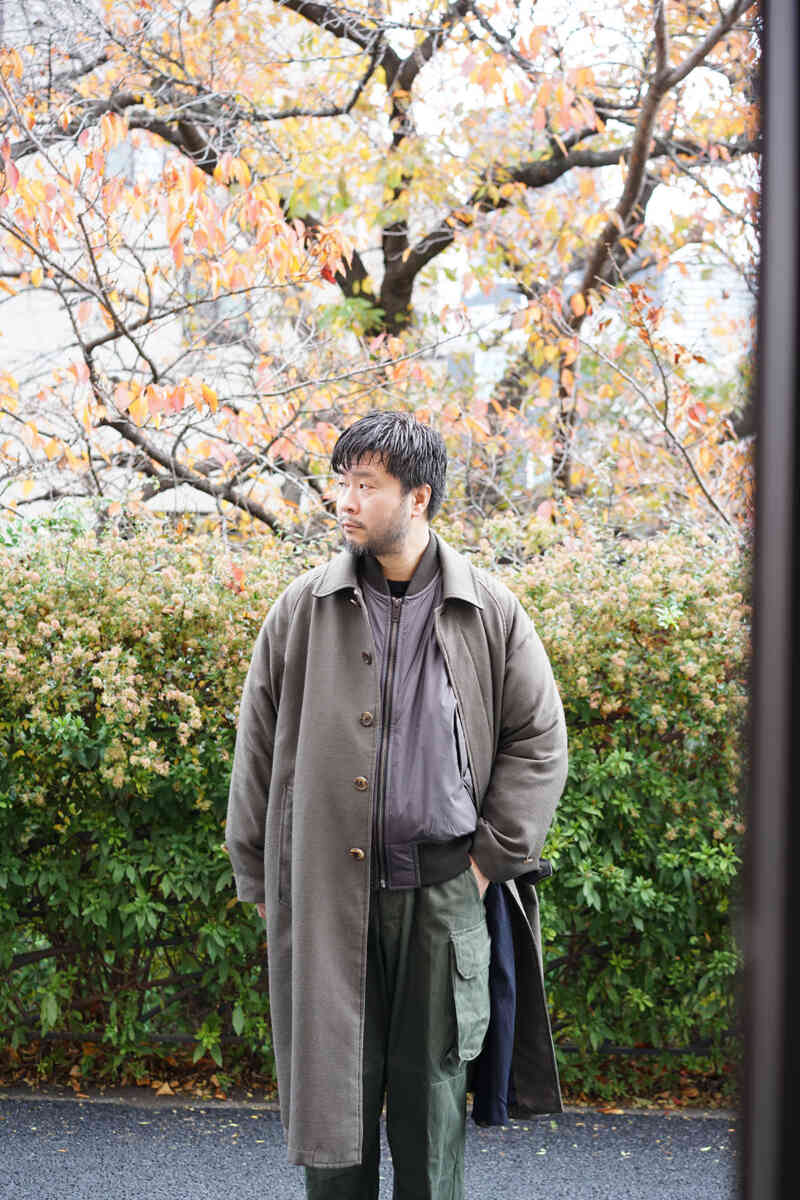 INSULATION MA-1 BLOUZON ‐Primaloft‐ [SEVEN BY SEVEN]コートのインナーとしてスタイリング