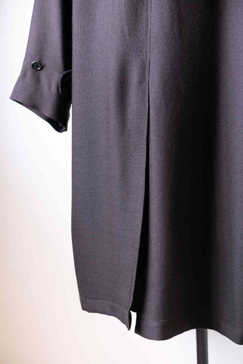 BAL COLLAR COAT ‐Silk Wool loose twill‐ [SEVEN BY SEVEN]深めに入ったスリット