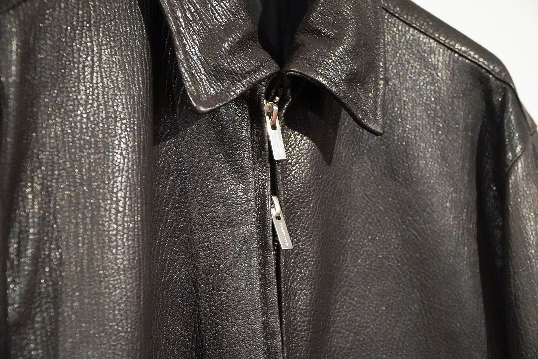 ZIP UP BLOUSON ‐Sheep Shrink leather‐[SEVEN BY SEVEN] ダブルジップ